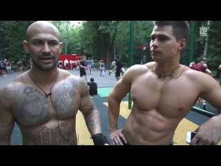 dzhigan and denis gusev. couple street workout.